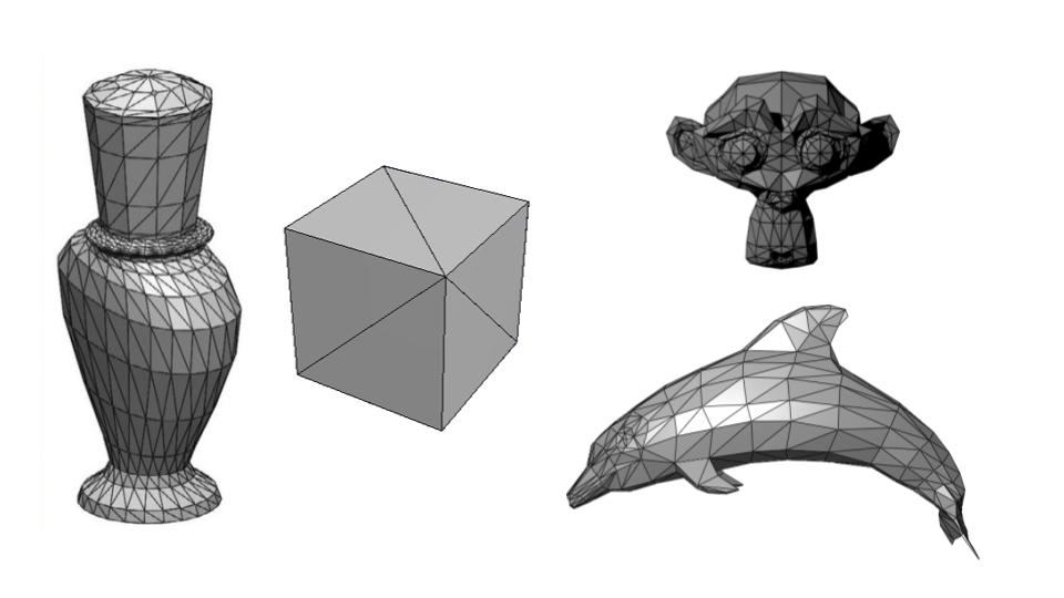 Examples of triangle meshes.